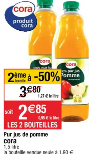 Cora x Carrefour Pur jus de pomme offre