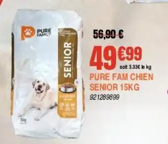 Jardiland Pure fam chien senior 15kg offre