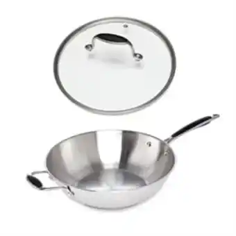 Mathon Lot wok tout inox et couvercle verre 30 cm excell'inox offre