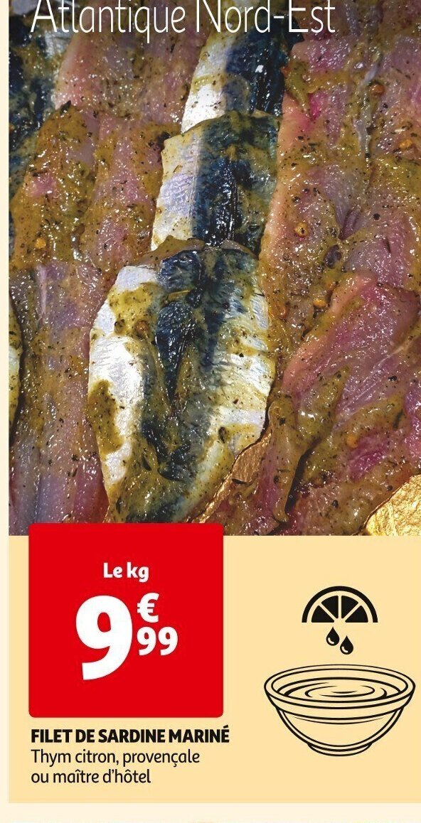 Auchan FILET DE SARDINE MARINÉ Thym citron, provençale offre