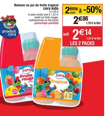 Cora x Carrefour Boisson au jus de fruits tropical offre