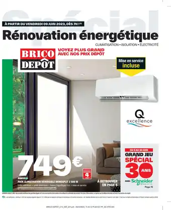 Brico Dépôt PACK CLIMATISATION RÉVERSIBLE MONOSPLIT 2 500 W offre