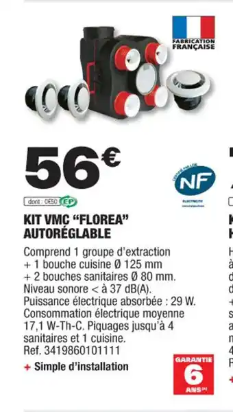 Brico Dépôt KIT VMC "FLOREA" HYGROVARIABLE offre