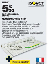 Brico Dépôt MEMBRANE VARIO XTRA offre