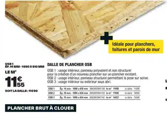 Brico Dépôt DALLE DE PLANCHER OSB offre