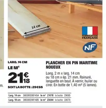 PLANCHER EN PIN MARITIME NOUEUX