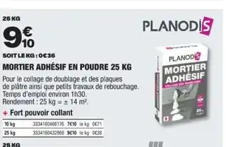 Brico Dépôt MORTIER ADHÉSIF EN POUDRE 25 KG offre
