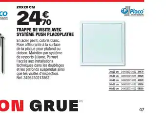 TRAPPE DE VISITE AVEC SYSTÈME PUSH PLACOPLATRE