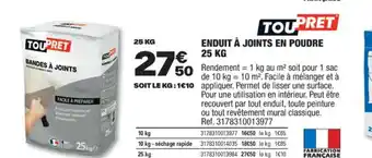 Brico Dépôt ENDUIT À JOINTS EN POUDRE KG offre