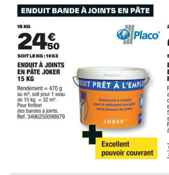 Brico Dépôt ENDUIT À JOINTS EN PÂTE JOKER 15 KG offre