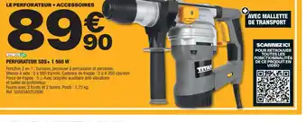 Brico Dépôt PERFORATEUR SDS+ 1 500 W offre
