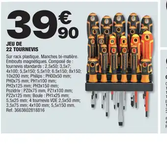 Brico Dépôt JEU DE 22 TOURNEVIS offre
