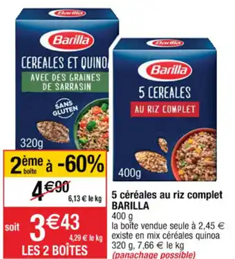 Cora x Carrefour 5 céréales au riz complet barilla offre
