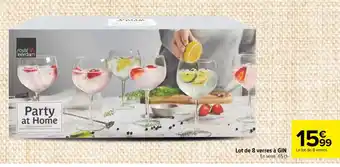 Lot de 8 verres Ă GIN En verre. 65 cl