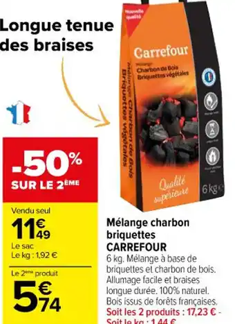 Carrefour Market Mélange charbon briquettes CARREFOUR offre