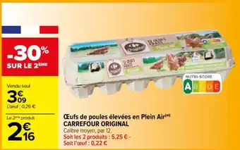 Carrefour Œufs de poules élevées en Plein Air(m) offre