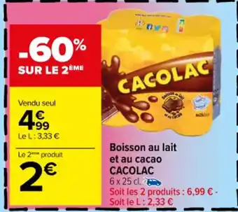 Boisson au lait et au cacao CACOLAC