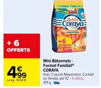 Carrefour Mini Bâtonnets - Format Familial CORAYA offre