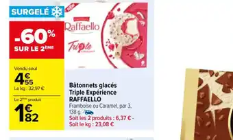 Carrefour Bâtonnets glacés Triple Expérience RAFFAELLO offre