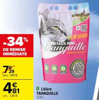 Carrefour i Litière TRANQUILLE 3,70 L. offre