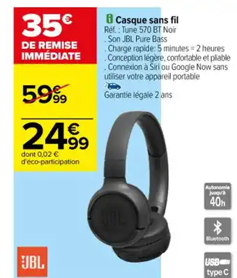 Carrefour i Casque sans fil offre