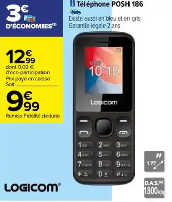 Carrefour Téléphone POSH 186 offre