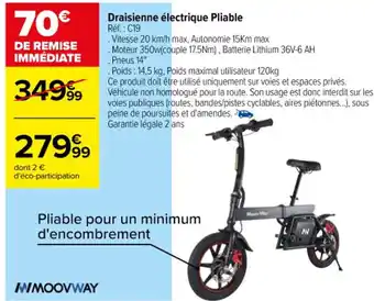 Carrefour Draisienne électrique Pliable Réf. : C19 offre