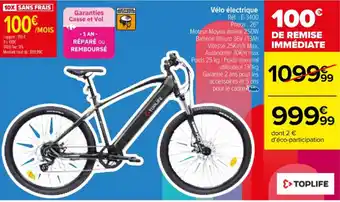 Carrefour Vélo électrique Réf. : E-3400 .Pneus: 26" offre