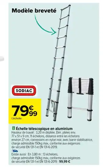 Carrefour Échelle télescopique en aluminium offre