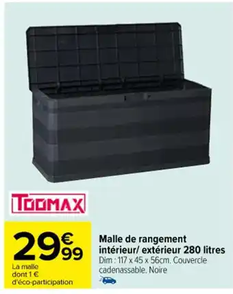 Carrefour Malle de rangement intérieur/extérieur 280 litres offre