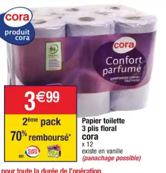 Cora x Carrefour Papier toilette 3 plis floral offre