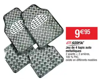 Cora x Carrefour Jeu de 4 tapis auto métalliques offre