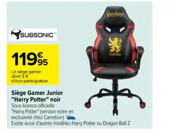 Carrefour Siège Gamer Junior "Harry Potter" noir offre