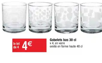 Cora x Carrefour Gobelets bas 30 cl offre