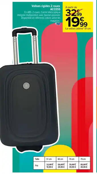 Carrefour Valises rigides 2 roues ACCESS offre
