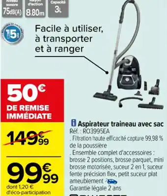 Carrefour Aspirateur traineau avec sac offre