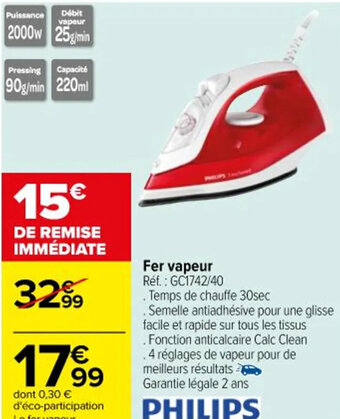 Carrefour Fer vapeur offre
