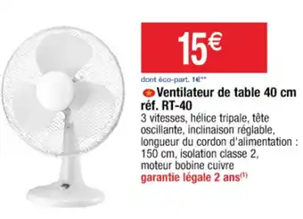 Cora x Carrefour Ventilateur de table 40 cm offre