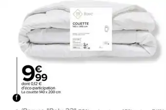 Carrefour Couette 'Basic" offre