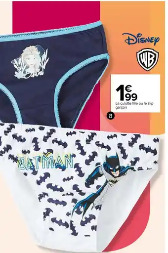 Carrefour Culotte Ou Slip Enfant offre