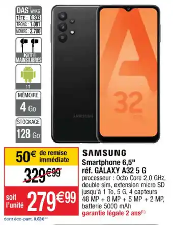 Cora x Carrefour Smartphone 6,5 réf. GALAXY A32 5 G offre