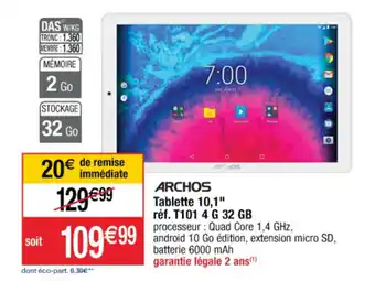 Cora x Carrefour Tablette 10,1 réf. T101 4 G 32 GB offre