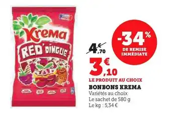 Super U Bonbon krema offre