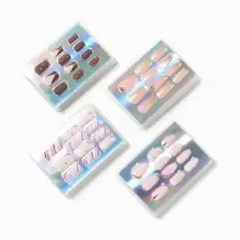 Faux ongles vegan prestige aux designs variés - lot de 4
