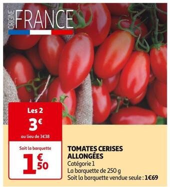 Auchan Tomates cerises allongées offre
