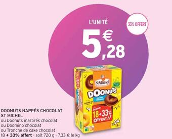 Intermarché St michel doonuts nappés chocolat offre