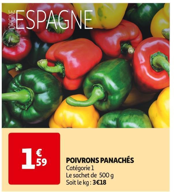 Auchan Poivrons panachés offre