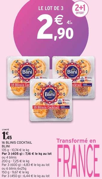 Intermarché Blini 16 blinis cocktail offre