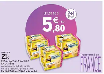 Intermarché La laitière riz au lait à la vanille offre