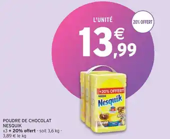 Intermarché Nesquik poudre de chocolat offre
